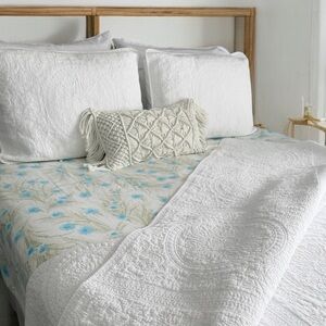 Vintage 70's Graphic Floral Double Flat Sheet